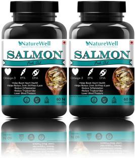Naturewell Premium Salmon Fish Oil 1000mg 660mg Omega 3 For brain,heart,joint 120NBlue
