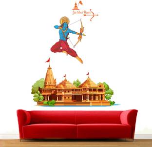 StickMe Ayodhya Ram Temple Mandir Jai Shri Ram Janmabhoomi God Divine Wall Sticker-SM891