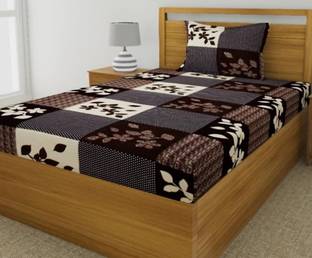 HSR Collection 160 TC Cotton Single Floral Flat Bedsheet