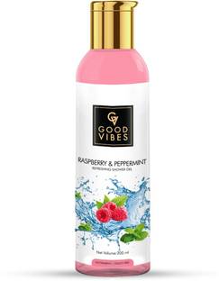 GOOD VIBES Refreshing Shower Gel (Body Wash) - Raspberry & Peppermint