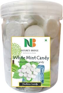 Nature's Bridge Mint Candy 400 Gm Jar Pack / Strong Mint Flavored Candy / Pudina Candy / Pudina Goli - 400 Gm Jar Mint Candy