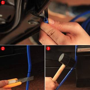PRTEK ar Door Edge Trim Moulding Rubber Seal Strip Guard Scratch Protect U Shape (Blue) A255 Car Beading Roll For Window, Bumper, Door