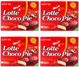 लोवहर्ष चॉकोपाई-48 Pcs ( 300 ग्राम X 4) कुकी केक बिस्किट