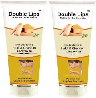 DOUBLE LIPS Face Care Haldi Chandan  (100ml) Pack of 2 Face Wash
