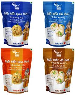 eat millet Little millet idli rava and upma rava , Multi Millet idli rava and upma rava combo pack of 4