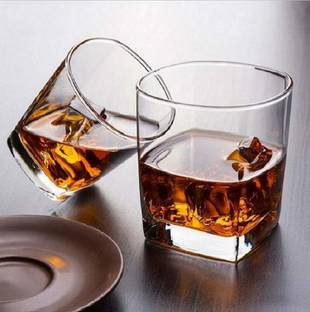 Staify (Pack of 2) Whiskey glass, Hand blown Crystal - Thick weighted Bottom Rocks Glasses, Perfect for Scotch, Bourbon & Old Fashioned Cocktail Glass Set Whisky Glass