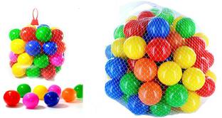 Balaji International Combo of Big Colorful Pool Balls (8 cm) Pack of 24 Balls and Small Colorful Pool Soft Balls (3 cm) Pack of 48 Balls for Kids to Play and Pool Use Nontoxic Material And Free From Sharp Edges