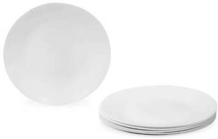 LAOPALA DIVA Diva Plainware Opalware Glass Quarter Plate (7.5-inch, White) Set of 6 Quarter Plate