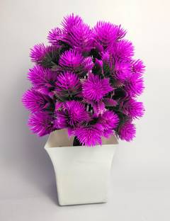 Amishi Blissful Amishi Blissful decors Natural Looking Artificial Plant For Indoor Home Decoration christmas decoration Artificial Plants with Pot (Purple) बोनसाई नकली पौधा पॉट के साथ
