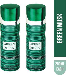 RAMCO Green Musk Deodorant Body Spray 200ML Each (Pack of 2) Deodorant Spray  -  For Men & Women