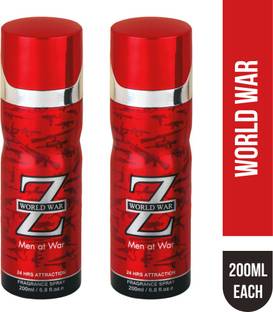 RAMCO World War Z Deodorant Body Spray for Men 200ML Each (Pack of 2) Deodorant Spray  -  For Men & Women