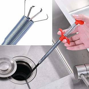 hurrio Sink Cleaning Hook Sewer, Spring Cleaner Hair Dredging Tool-0.9 Meter(90 cm) Kitchen Plunger