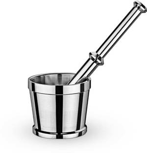 Arni Stainless steel Heavy Mortar And Pestle Set / Khalbatta/Khaldasta/Okhli masher Stainless Steel Masher