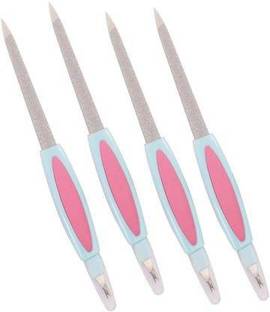 Teenschoice New 2 IN 1 Sharp Nail File/ Filer & Shaper With Cuticle Cutter 04 (Set of 4)