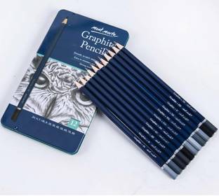 Levin Pencils Ideal for Technical Drawing,Writing and Sketching Pencils 12Pce Tin Box 2H,H,F,HB,B,2B,3B,4B,5B,6B,7B,8 Pencil