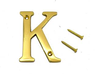 Wigano 3" House Door Alphabets Brass Yellow Sign