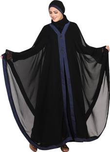 Panache The Abaya Couture Polyester, Chiffon Solid Abaya With Hijab