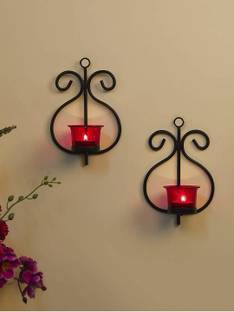 El ROYALE DECOR Wall candle holder Iron Tealight Holder Set