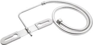 RUHE 304 Grade Stainless Steel Toilet Bidet Or Jet Hands-free Spray Round Nozzle 2 Feet Heavy PVC Hose Chrome Faucet Set