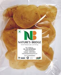 Nature's Bridge Homemade Jeera Papad / Khichiya / Papad jeera / Jeera Khichiya / Papad Fryums - (400 Gm) Jeera Papad