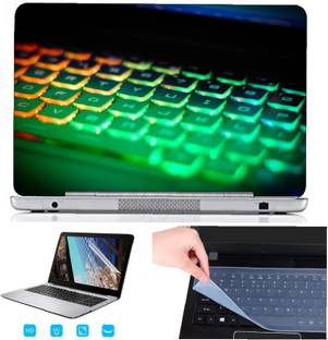 SDM 3in1 laptop accessories combo set , ultra hd printed(GAMING LIGHTS KEYBOARD) laptop skin with key guard , screen guard for all laptops and notebooks (for 15.6 inch laptops) Combo Set