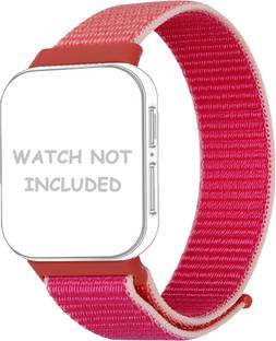 CellFAther Nylon Loop Strap with Soft Cushioned Adjustable Closure Band for Oppo Watch 41mm (Watch Not Included) - (Pomegranate) Smart Watch Strap