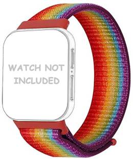 CellFAther Nylon Loop Strap with Soft Cushioned Adjustable Closure Band for Oppo Watch 41mm (Watch Not Included) - (Rainbow) Smart Watch Strap