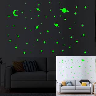 Flipkart SmartBuy 25 cm Glow in The Dark Stars for Ceiling or Wall Stickers Self Adhesive Sticker