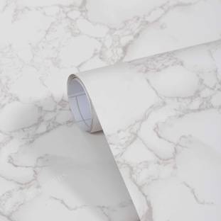 TOTAL HOME 213.36 cm White Granite Look Marble Gloss Film Vinyl Self Adhesive Counter Top Peel and Stick Door Wardrobe WallPapers Wall Decal Size : 24'' x 60'' inches Self Adhesive Sticker