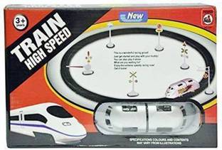 tryzens High-Speed Battery Operated Bullet Train Toy Set Game with Tracks and Signals