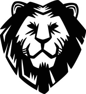 eCraftIndia "Lion Face" Black Engineered Wood Wall Art Cutout, Ready to Hang Home Decor