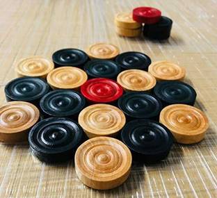 Anjali sports Speedo high quality wooden carrom coin with Stiker and powder Carrom Pawns