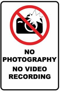 VVWV NO PHOTOGRAPHY NO VIDEO RECORDING SIGN STICKER Emergency Sign