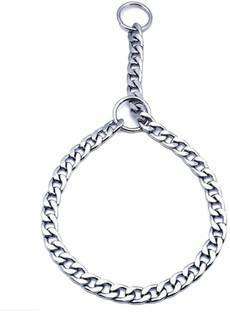 Rvpaws Diamond Cut Chrome Plated Stainless Steal Choke Chain Dog Training Collar (L-24 inch W-1.75 cm) Plain Dog Collar Charm