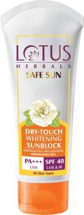 LOTUS Sunscreen - SPF 50 PA+++ Safe Sun Dry-Touch Whitening Sunblock SPF 40 UVB & IR PA+++