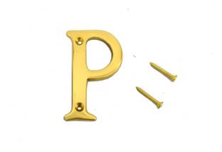 Wigano 3" House Door Alphabets Brass Yellow (Alphabet P) Sign