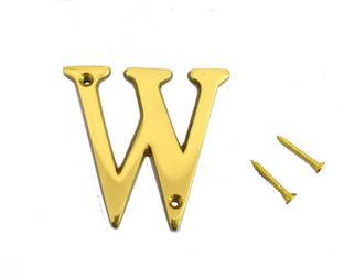 Wigano 3" House Door Alphabets Brass Yellow (Alphabet W) Sign