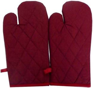 Tidy Maroon Cotton Kitchen Linen Set