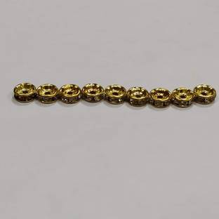 Crafto Rhinestone Spacers Beads Golden for Jewellery Making Designing & Craft Work - 8mm Spacer/Beads Gold Finish for Necklace Jewellery Making (Pack of 200 Pcs)