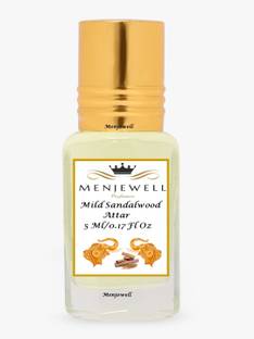 Menjewell Mild Sandalwood Long Lasting(Natural Itra/Attar/Perfume) 5ML Floral Attar