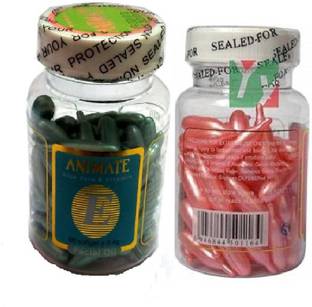 Animate Vitamin-E Facial Capsule- 120 Capsules (120 ml) (green+pink)