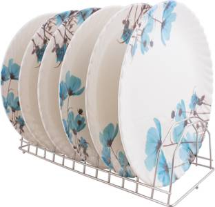 Golden Fish Unbreakable Melamine Round Full Dinner Plates (Set of 6) (GF-22-Multi) Dinner Plate