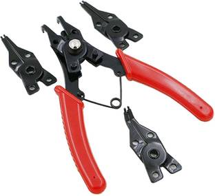 uptodateprouducts 4-in-1 Snap Ring Pliers Plier Set Circlip Combination Retaining Clip Jewelry Circlip Pliers Internal External Ring Remover Combination Snap Ring Plier