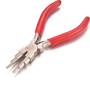 uptodateprouducts Carbon Steel 3-6-Step Multi-Size Wire Looping Forming Pliers Wire Wrapping Pliers Ferronickel Plastic Handle for Jewelry Making Round Nose Plier