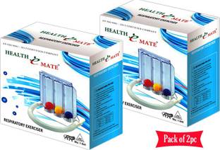 HealthEmate Spirometer/ Respirometer/ 3-Ball Exerciser/ Lung Exerciser 2PC Respirometer Respiratory Exerciser