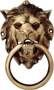 Craft Mart Brass Lion Mouth Door Knocker Decorative Showpiece  -  13.7 cm