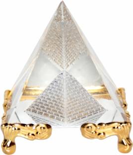 9tees Mart / Vastu / Feng Shui / Crystal Pyramid - For Positive Energy & Vastu Correction For Good Luck Health Wealth Prosperity And Happiness Decorative Showpiece  -  6 cm