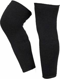 GAIBOVA Unisex Knee Warmers, Woolen Elastic Support Leg Knee Winter Protector_Black Knee Support