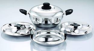 Pigeon Stainless Steel Multi Kadai Regal 8 Induction & Standard Idli Maker