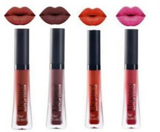 BLUE HEAVEN Hyperstay Elegance Matte Lip color Waterproof, Long lasting,MultiColor-Pack-of-4